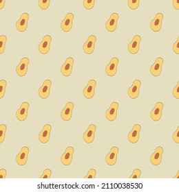 Avocado Vegetables seamless pattern. Vegetarian healthy bio food background, Vegan organic eco products. Vector illustration.