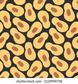 Avocado Vegetables seamless pattern. Vegetarian healthy bio food background, Vegan organic eco products. Vector illustration.