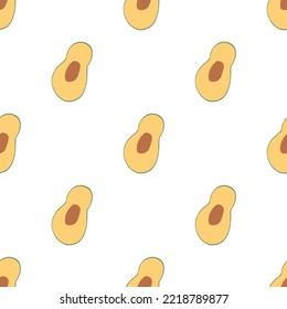 Avocado Vegetables seamless pattern. Vegetarian healthy bio food background, Vegan organic eco products. Vector illustration.