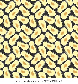Aguacate Vegetales sin fisuras. Antecedentes vegetarianos sanos de alimentos biológicos, productos ecológicos vegan orgánicos. Ilustración vectorial.