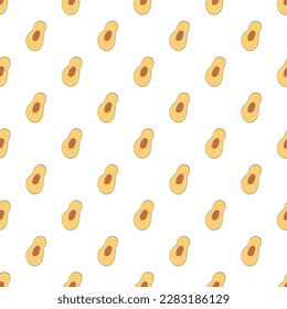Avocado Vegetables seamless pattern. Vegetarian healthy bio food background, Vegan organic eco products. Vector illustration.