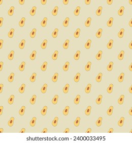 Avocado Vegetables seamless pattern. Vegetarian healthy bio food background, Vegan organic eco products. Vector illustration.