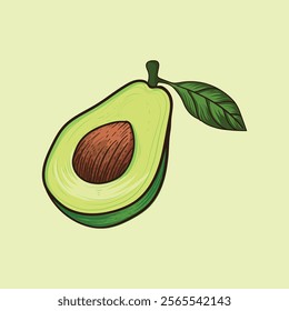 
Avocado vintage style black and white design.