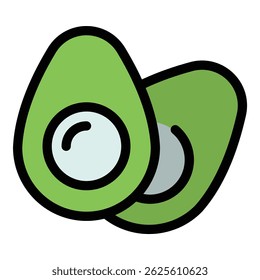 Ícone de vitamina abacate. Contorno abacate ícone do vetor de vitamina para web design isolado no fundo branco de cor plana