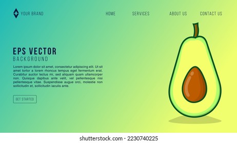 Avocado Web Design Background Lemonade EPS 10 Vector For Website, Landing Page, Home Page, Web Page, Web Template