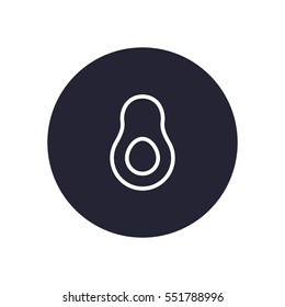 Avocado white icon