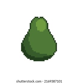 Avocado ganze Vektorsymbol. Pixel Art. 8 Bit Logo für Spiel. eps10
