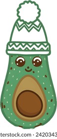 Avocado Winter Tshirt Design for Holiday Festival. Illustration Tshirt Design to Embrace the season in style with our Avocado Winter T-shirt Design, blending comfort and charm for the colder months.