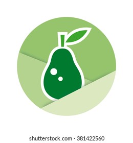 Avocado in yogurt, cream, ice cream, vector icon