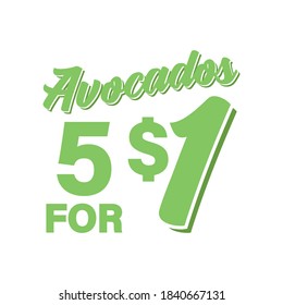 Aguacates 5 Para El Fondo Del Texto Del Vector De $1