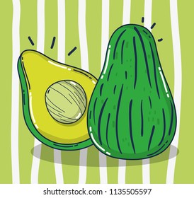 Avocados fruit cartoon