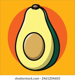 Avocados Fruit is the illustration of avocado fruits. it can be mascot, symbol, etc for our product.