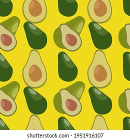 Intérpretes de aguacates ilustran un patrón sin fisuras.Ideal para envolver papel, textil, tela y cualquier huella.Eps10.