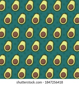 avocados pattern, colorful design, vector illustration