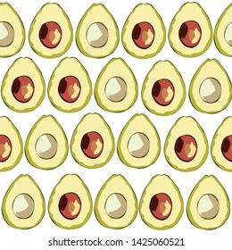 Avocados Seamless Surface Pattern, Avocado Fruit  Healthy Food Repeat Pattern for Home Textile, Kitchen, Textile Design, Fabric Printing, Fashion, Wallpaper or Background