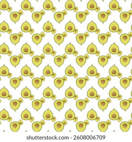 Avocados Seamless Vector Pattern Design