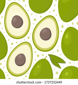 Fondo vector de aguacates. Patrón vectorial sin foco con aguacate tropical.