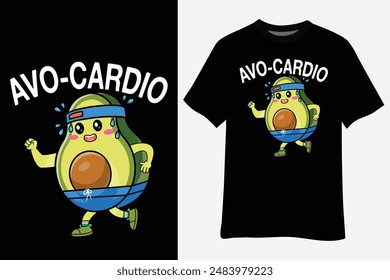 Avo-Cardio Workout Running Avocado T-Shirt