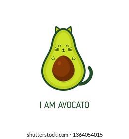 Soy aguafista. Un aguacate. Icono verde. Aislado. Vector