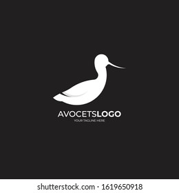 Avocet Bird Logo Template. Minimalist Logo