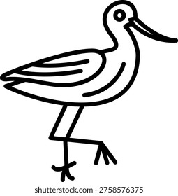 Avocet Vector Line Icon Style