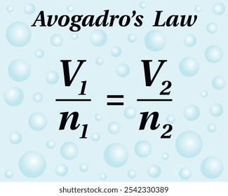 Avogadro's law, background. Education. Science. School. Formula. Vector illustration.