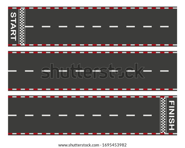 Avoid the asphalt\
road from start to finish. Background of car or go-kart road race.\
top view. Abstract graphic element of asphalt road racing concept.\
Vector illustration