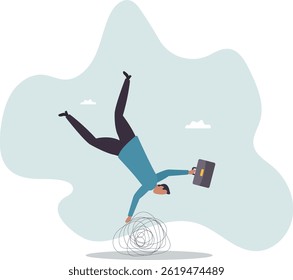 Avoid business trouble risk, smart thinking to overcome difficulty obstacle or emotional problem, solving problem.character for design.