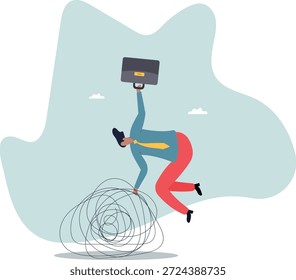Avoid business trouble risk, smart thinking to overcome difficulty obstacle or emotional problem, solving problem.about a man and his life.