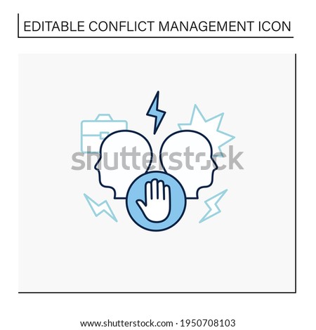 Avoid conflict line icon. Aggravating conflict between two persons. Fight.Misunderstanding concept. Isolated vector illustration. Editable stroke