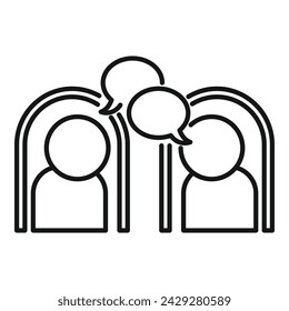Evite el vector de contorno de icono de distancia de contacto. Prevención de virus. Signo de salud enferma