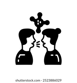 Avoid Contact Glyph Icon, Vector illustration