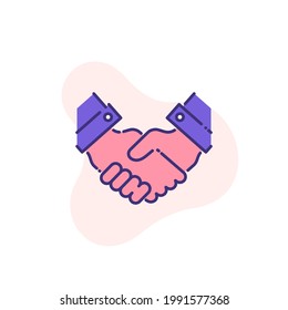avoid contact with infected and sick people single flat line icon isolated on white. outline symbol Prevention contact infection Coronavirus Covid 19 banner. Stop virus spread flat design element