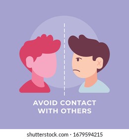 Avoid Contact With Others. Coronavirus COVID-19 Vector Illustration. EPS 10