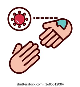 avoid contact sick people prevent spread of covid19 vector illustration line and file icon