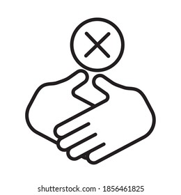 avoid contactless line style icon vector illustration design