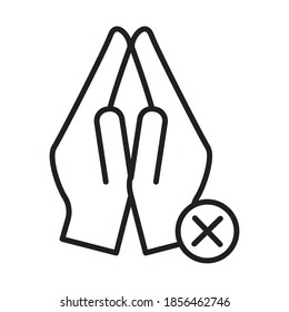 avoid contactless line style icon vector illustration design