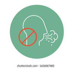 Avoid Cough and Sneeze in Public Spaces - Icon as EPS 10 File