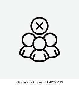  avoid crowd icon, isolated virus pandemic outline icon in light grey background, perfect for website, blog, logo, graphic design, social media, UI, mobile app