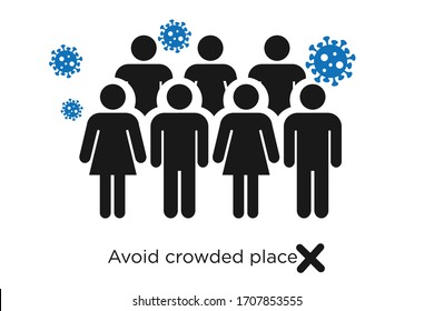Avoid crowd place icon vector isolate  