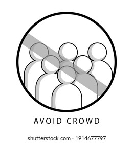Avoid crowd for prevent from corona virus vector isolated on white background.