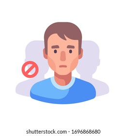 Avoid crowded places to prevent infection. Virus prevention flat illustration