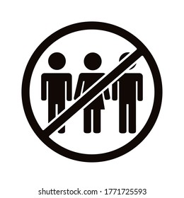 avoid crowds alert signal silhouette style icon vector illustration design