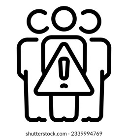 Avoid crowds line icon, Coronavirus prevention concept, Keep social distance sign on white background, Gatherings ban icon in outline style for mobile concept and web design. Vector graphic