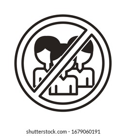 avoid the crowds line style icon vector illustration design