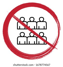 Avoid crowds as much as possible concept, Disease Control and Prevention advice on white background, Protect yourself & others from coronavirus Covid-19 Vector Icon design, Corona virus concerns Sign