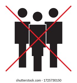 Avoid crowds sign. Coronavirus pandemic. Practice social distance. Flat icon vector illustration