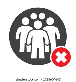 Avoid crowds - Social Distancing and physical distancing - Coronavirus Prevention Vector Illustration icon