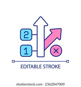 Avoid deviations from business plan RGB color icon. Choose stabile way of development. Company success. Isolated vector illustration. Simple filled line drawing. Editable stroke. Arial font used