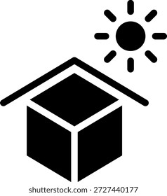 Evite la luz directa del sol Glifo Icono Ilustración Vector